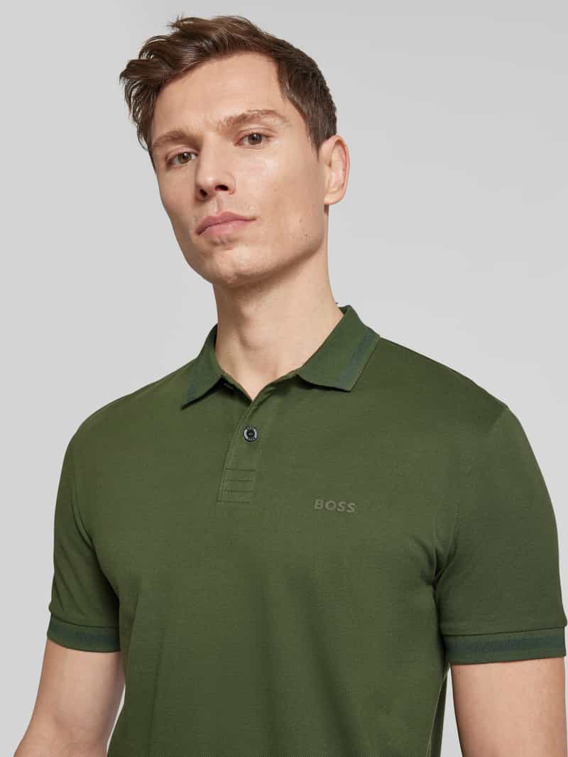 BOSS Green Poloshirt met labeldetail
