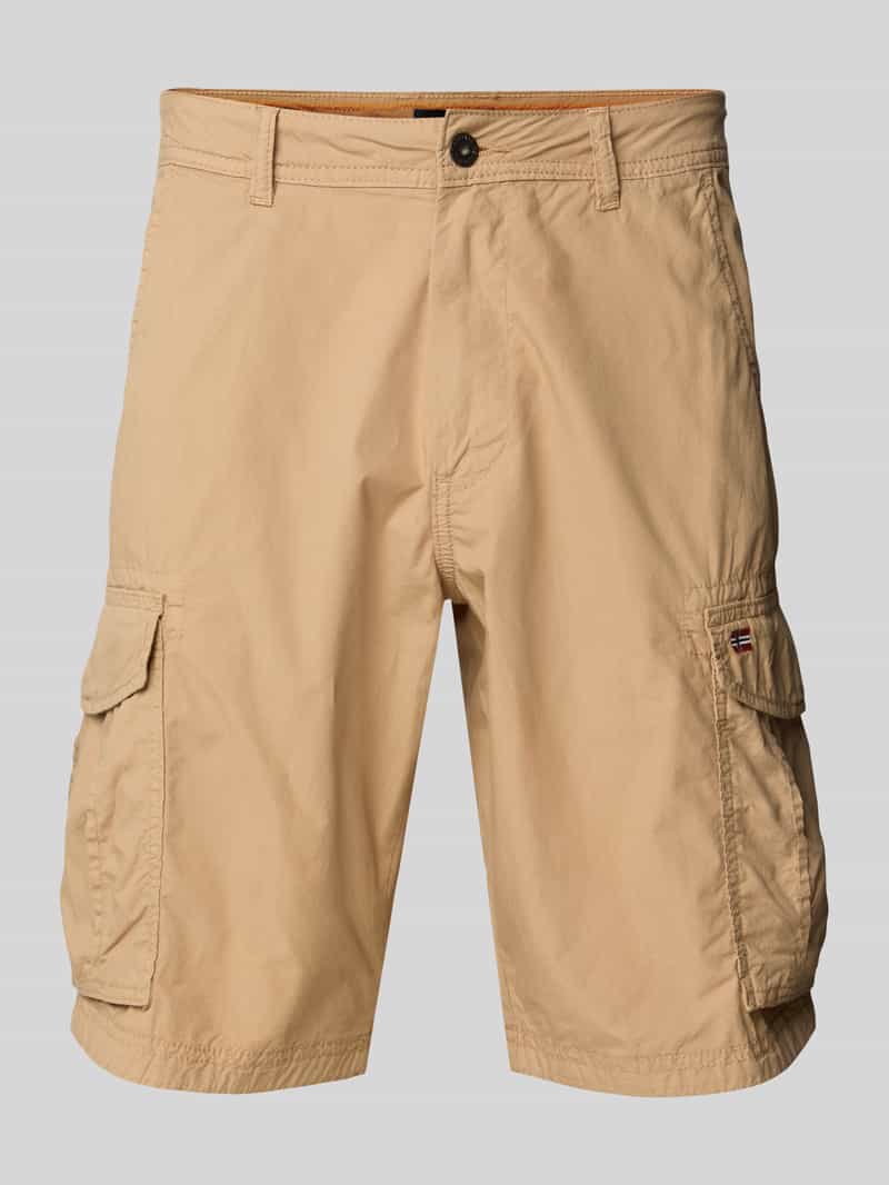 Napapijri Loose fit korte cargobroek met logostitching model 'NOTO 2.0'
