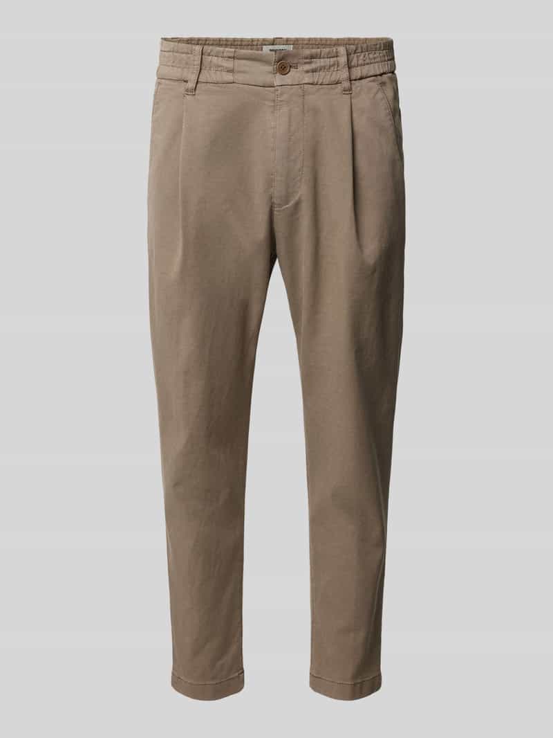 drykorn Tapered fit bandplooibroek met elastische band model 'CHASY'
