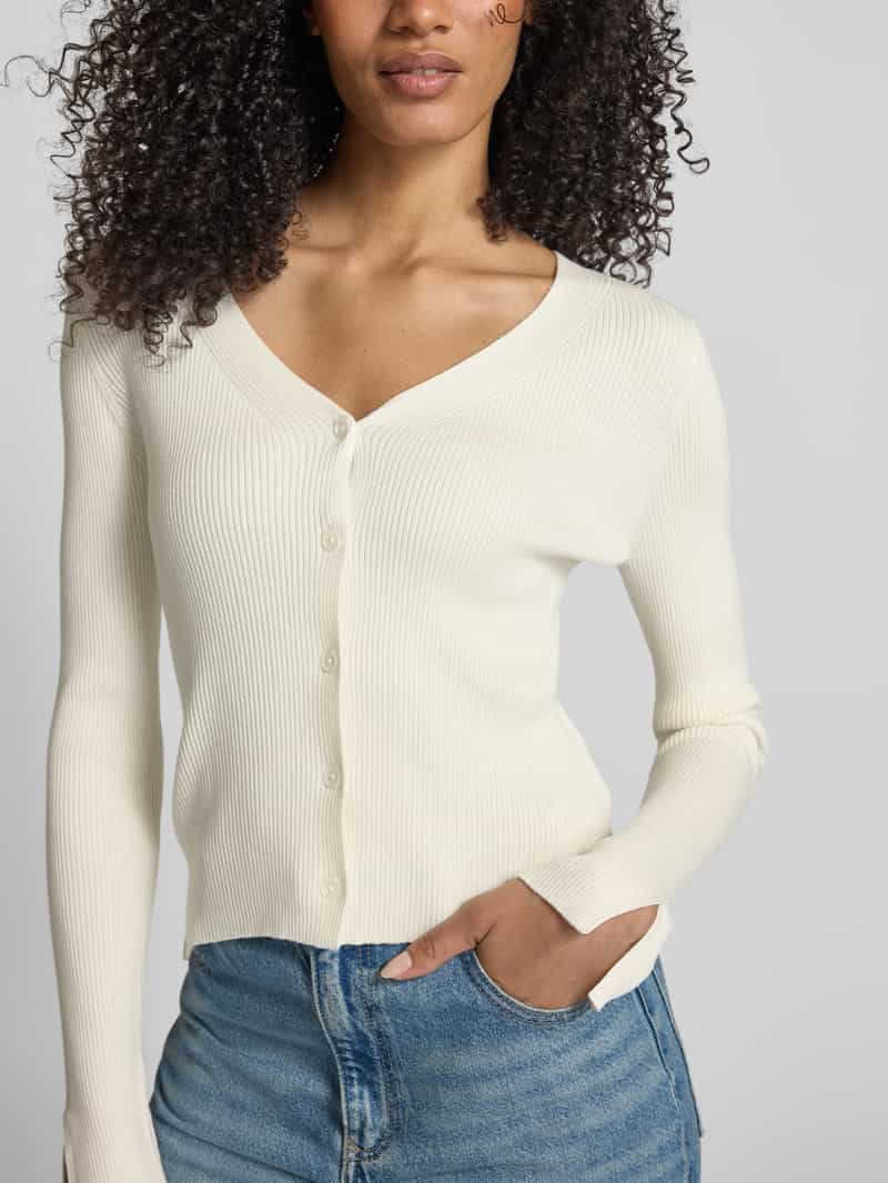 Tom Tailor Denim Slim fit cardigan met ribstructuur