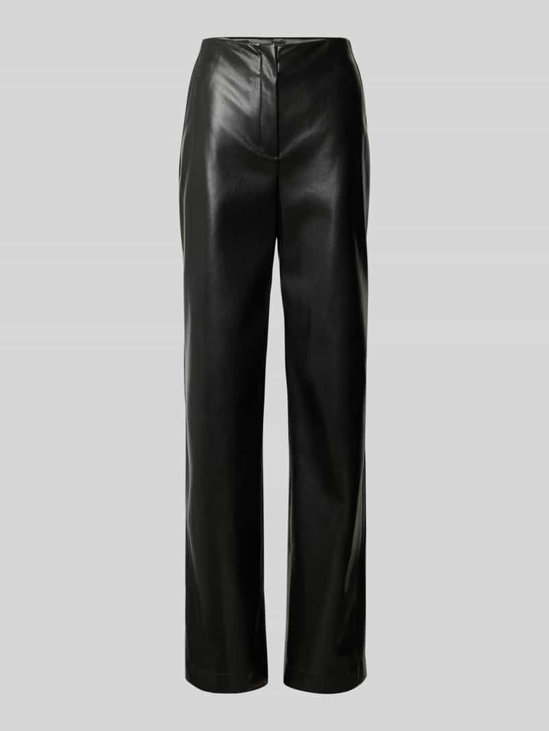 Boss Regular fit broek in leerlook met steekzakken opzij model 'TIMIRAS'