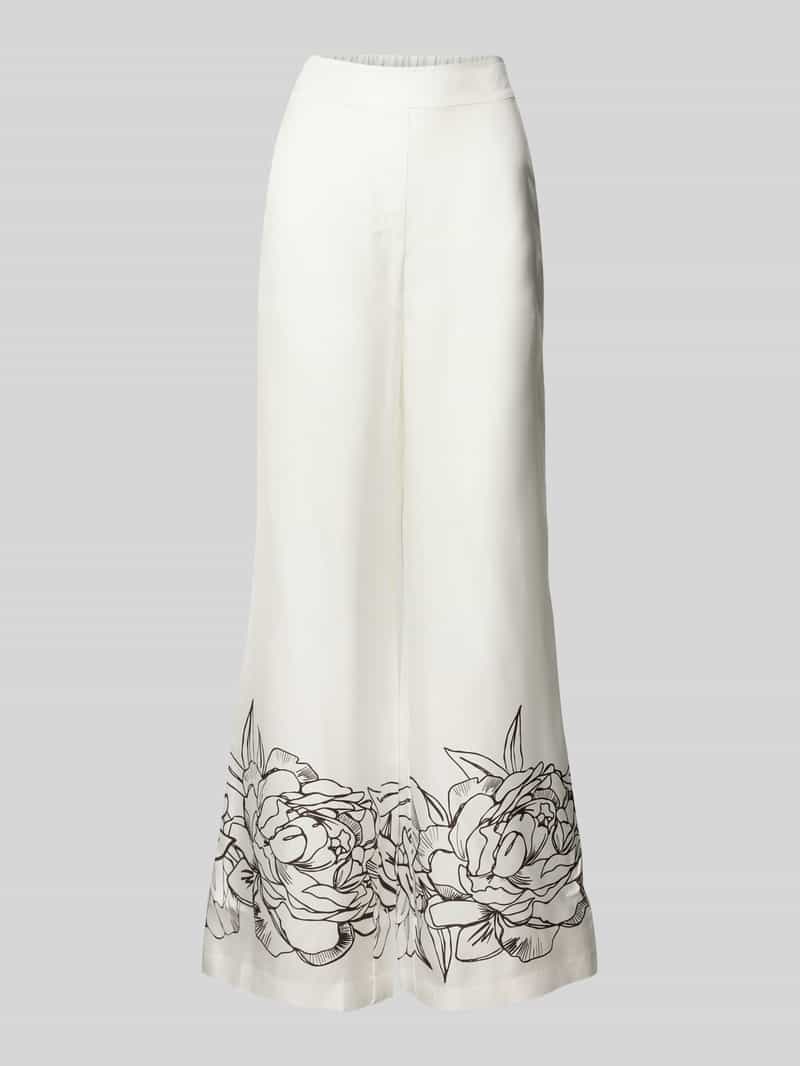 herzensangelegenheit Flared cut broek van zijde met elastische band