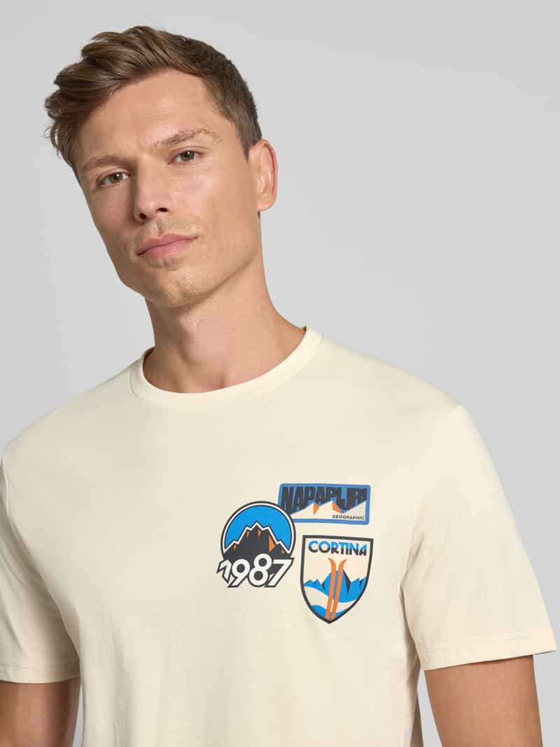 Napapijri T-shirt met labelprint model 'MONTEPIANA'