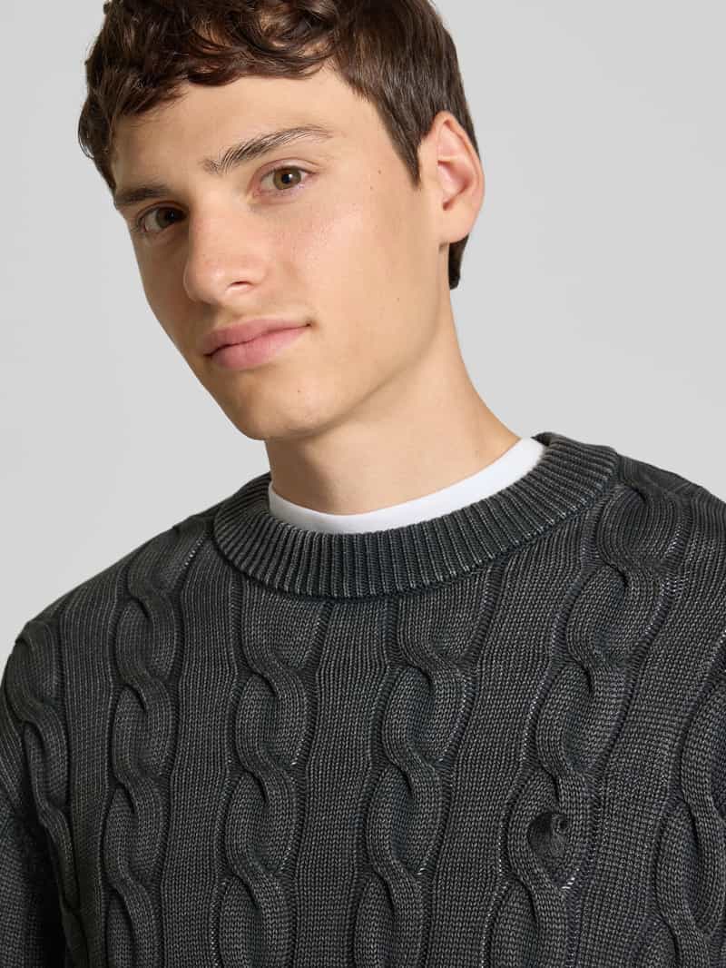 Carhartt Work In Progress Gebreide pullover met kabelpatroon en labelstitching