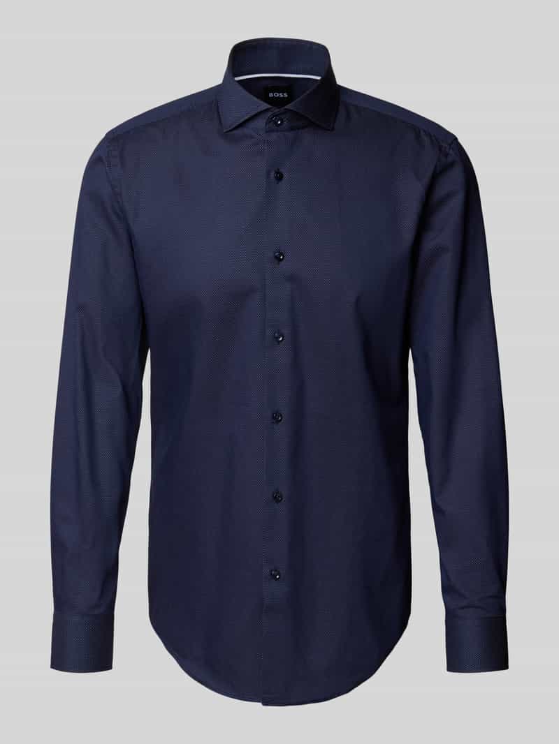 Boss Slim fit zakelijk overhemd van katoenmix