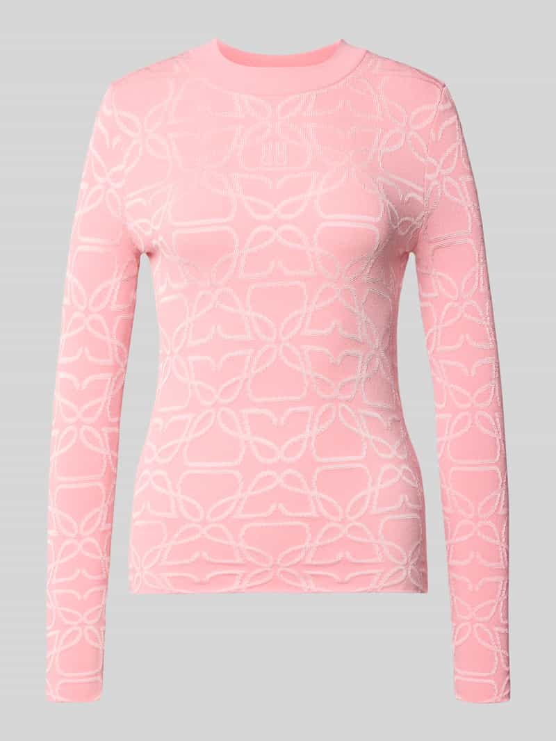 HUGO Shirt met lange mouwen van viscosemix in gebreide look model 'Satero'