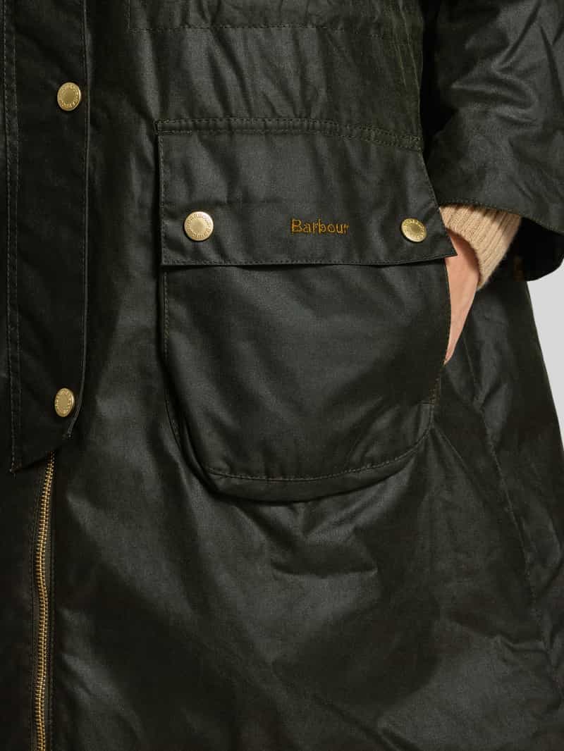 Barbour Regular fit gewaxte lange jas van puur katoen model 'MARCY'