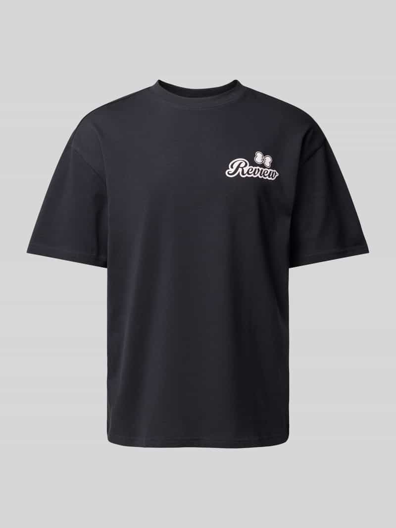 Review Oversized T-shirt met labelprint