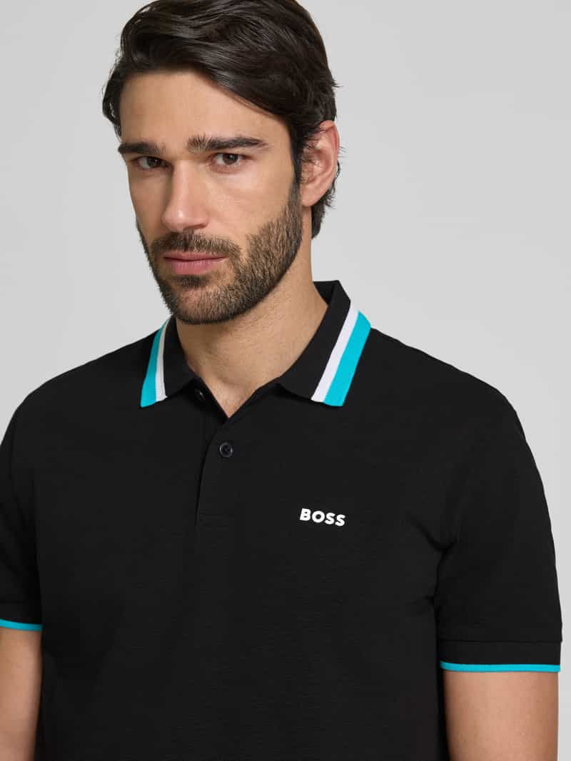 BOSS Green Regular fit poloshirt met labelprint model 'Paddy'