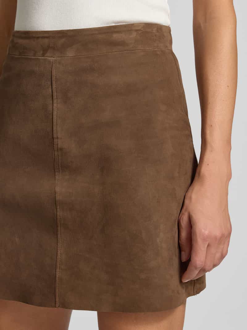 Marella Leren rok met naadritssluiting model 'RISE'