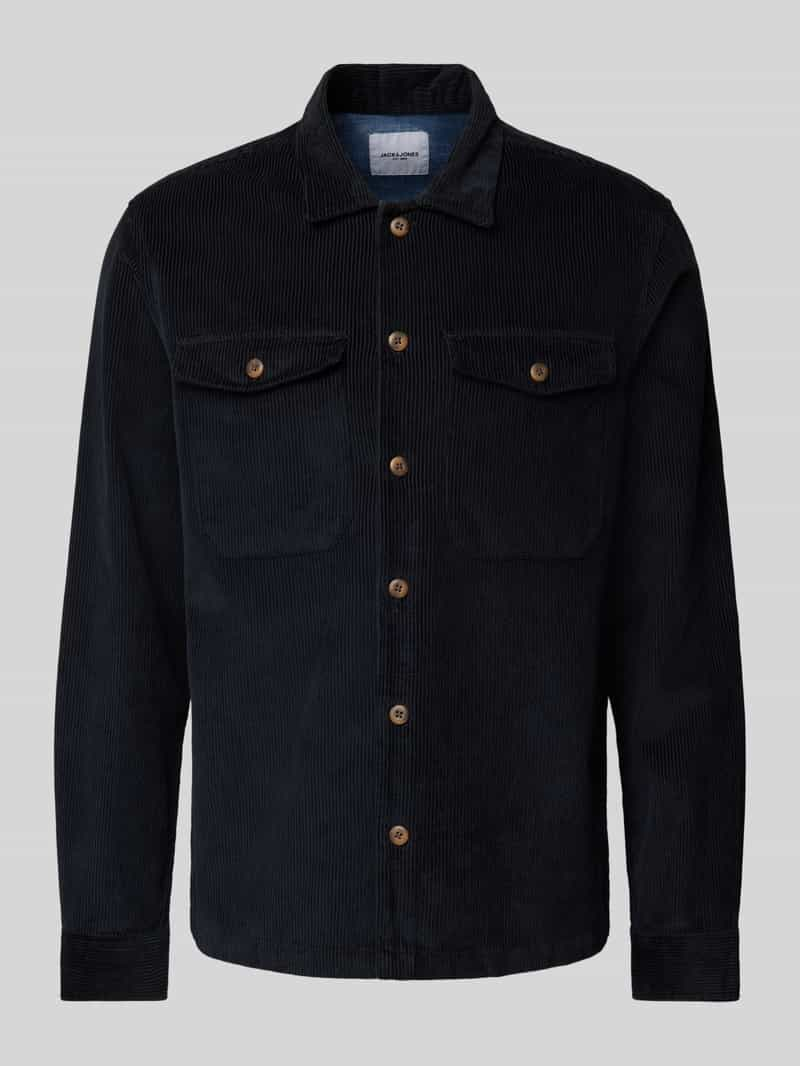 Jack & jones Regular fit ribcordoverhemd met paspelzakken op de borst, model 'EDDIE'