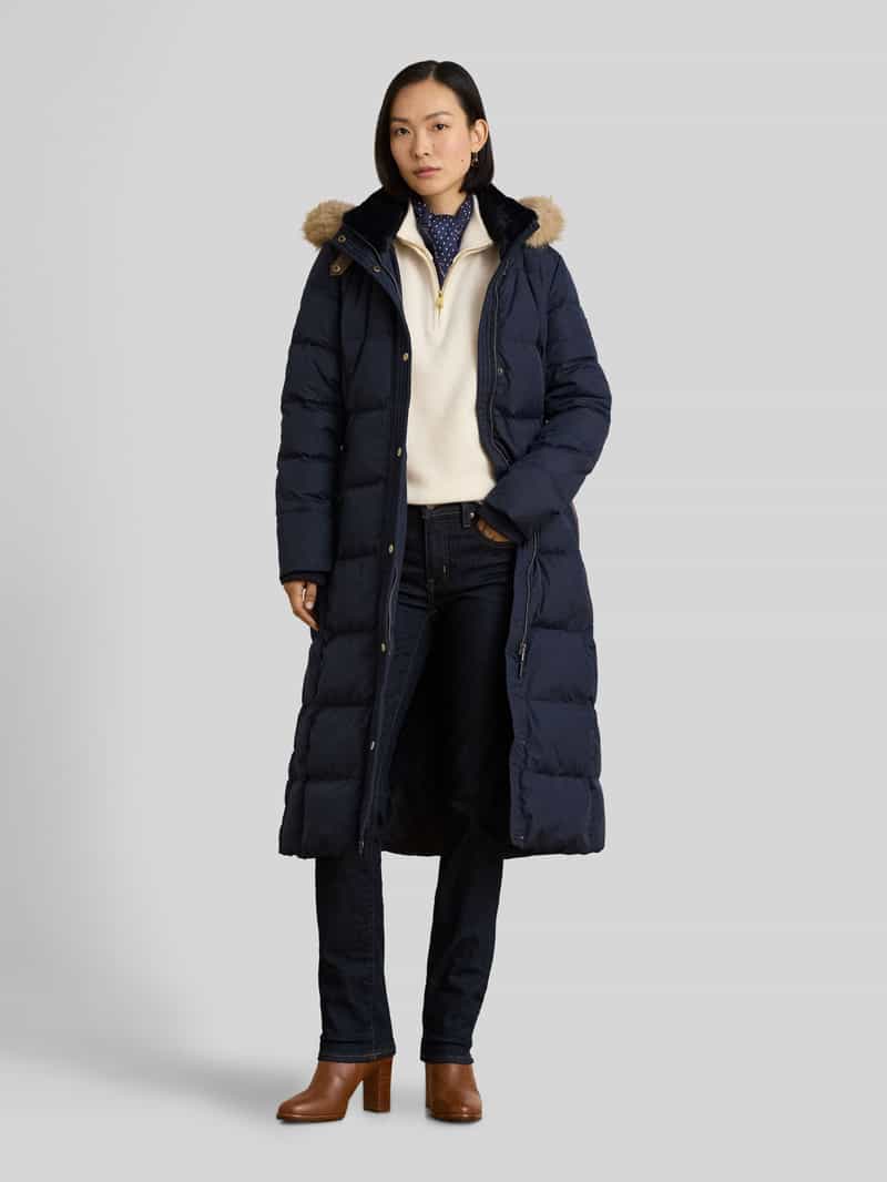 Lauren Ralph Lauren lange donsjas met afneembare capuchon