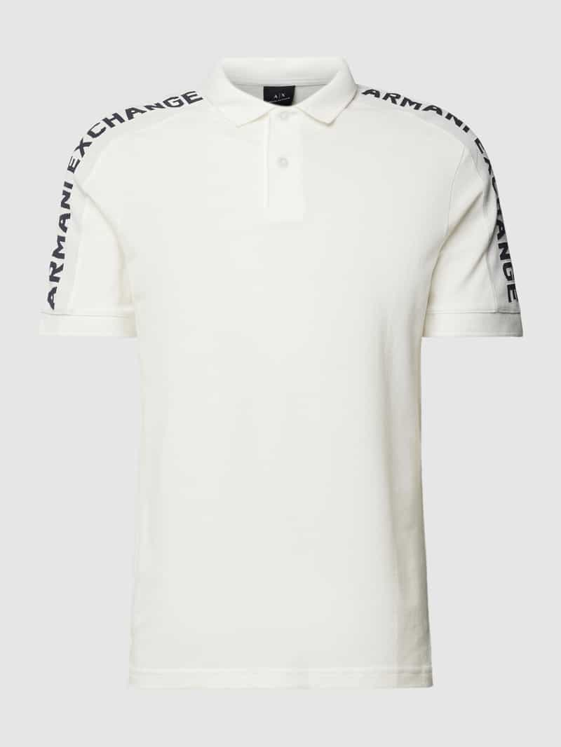 Armani Exchange Poloshirt met labelopschrift model 'Shoulder Piping'