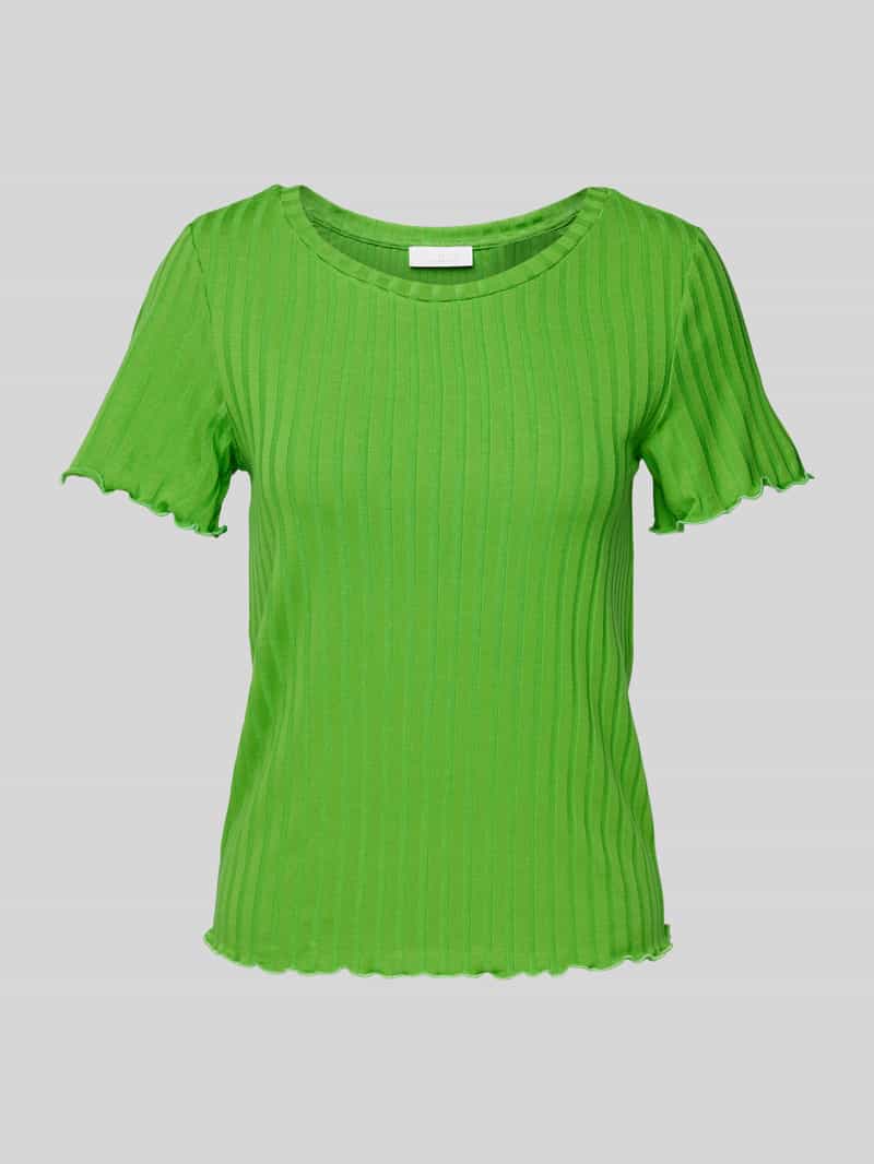 Rich & Royal T-shirt met geribde ronde hals