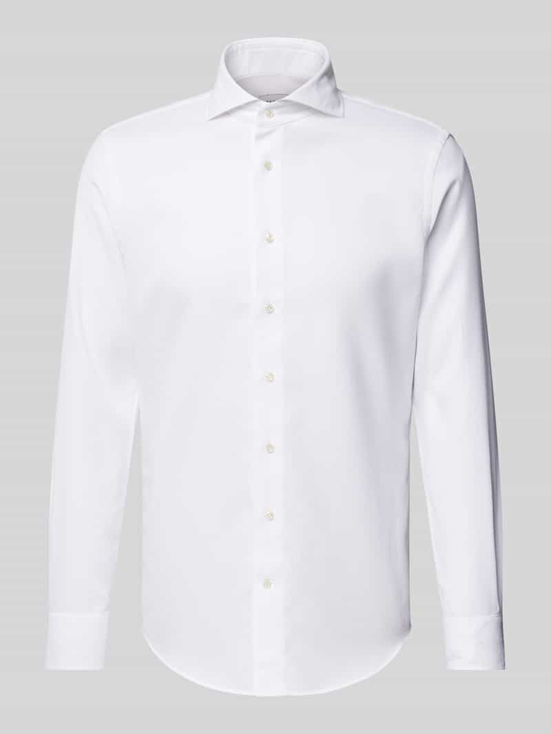 Profuomo Slim fit zakelijk overhemd met haaikraag model 'X-Cutaway'