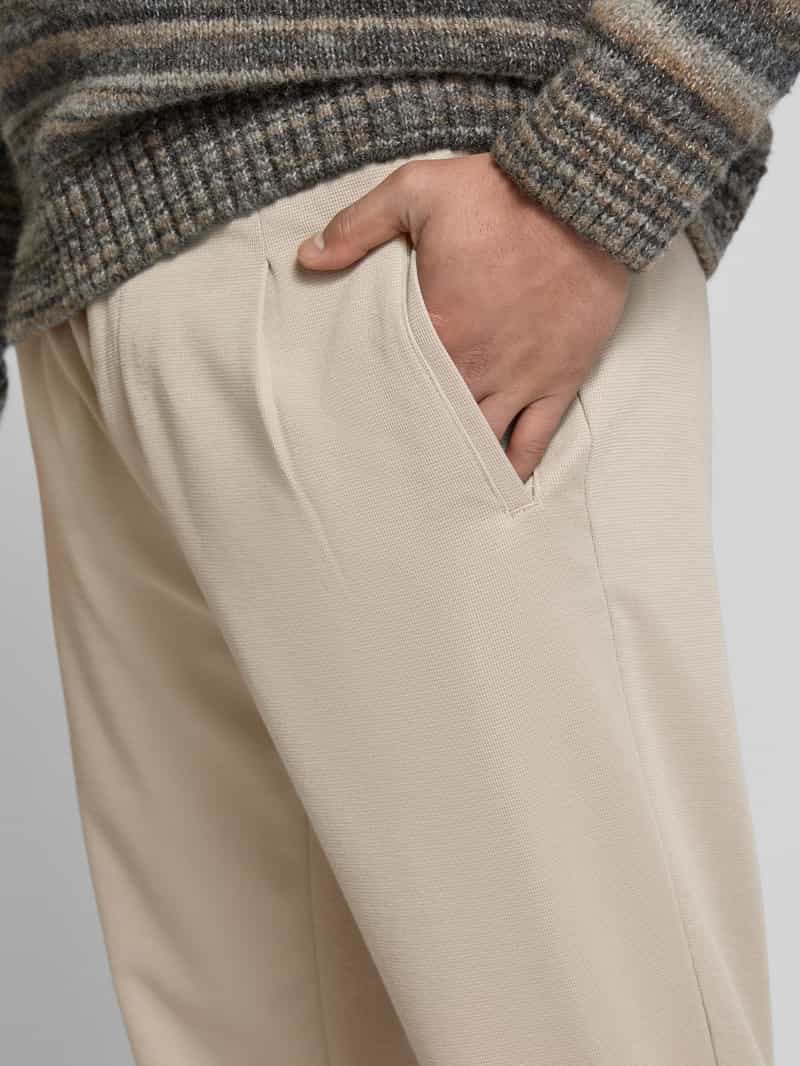 MCNEAL Tapered fit bandplooibroek met structuurmotief