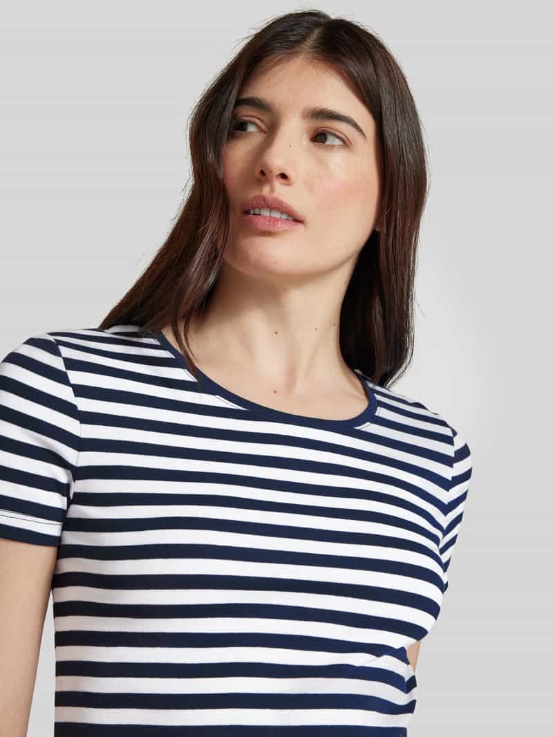 Christian Berg Woman T-shirt met geribde ronde hals