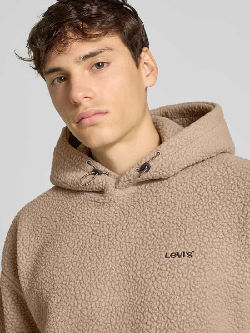 Levi's Hoodie van teddybont met labelstitching