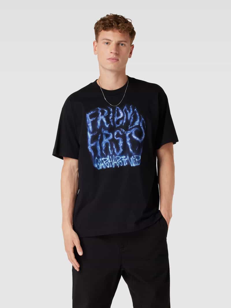 T-shirt van katoen met statementprint, model 'BABYBRUSH' Carhartt Work In Progress