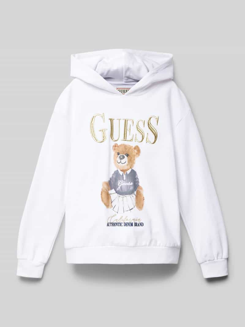 Guess Hoodie met labelstitching in metallic