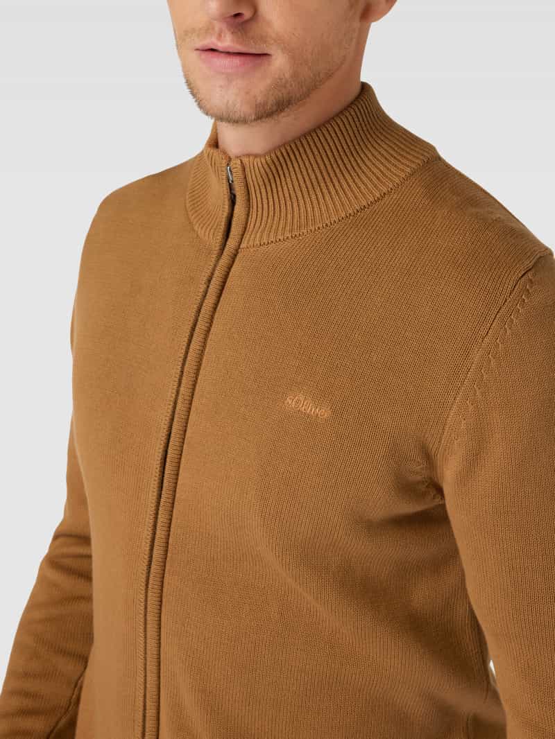 s.Oliver RED LABEL Gebreid jack met labelstitching model 'STAND JACKET'