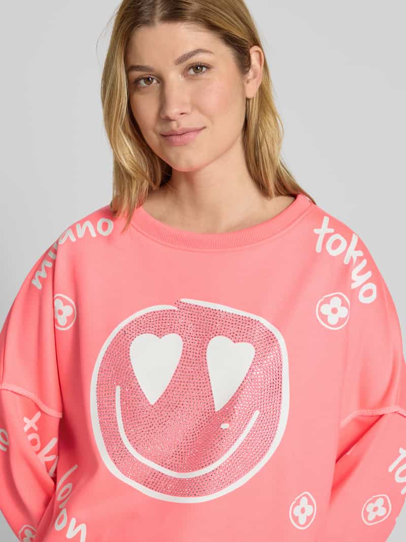 miss goodlife Oversized sweatshirt met siersteentjes