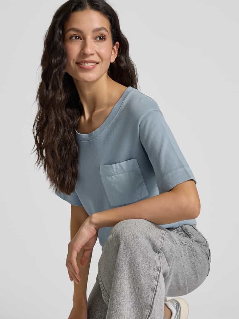 Marc O'Polo Loose fit T-shirt met opgestikte satijnen zak