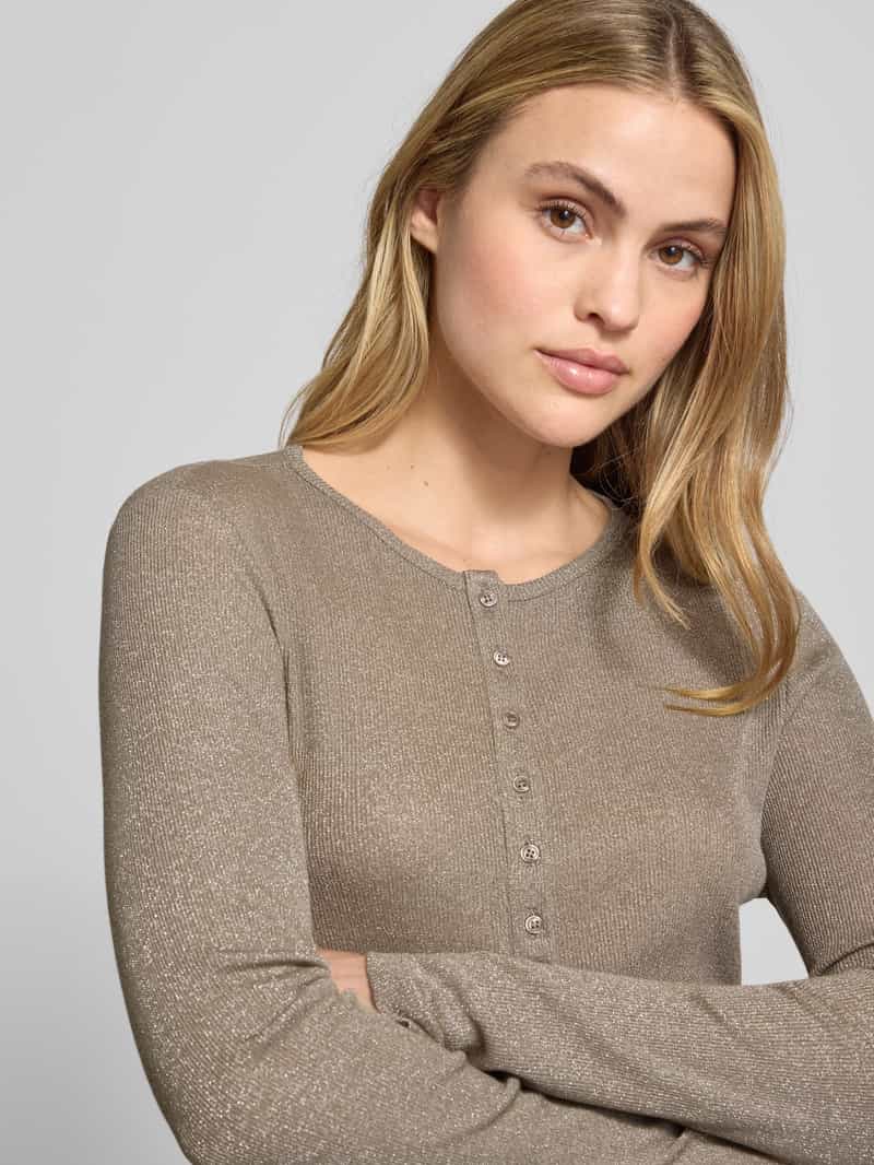 Opus Shirt met lange mouwen van viscosemix met knoopsluiting model 'Sosmica'