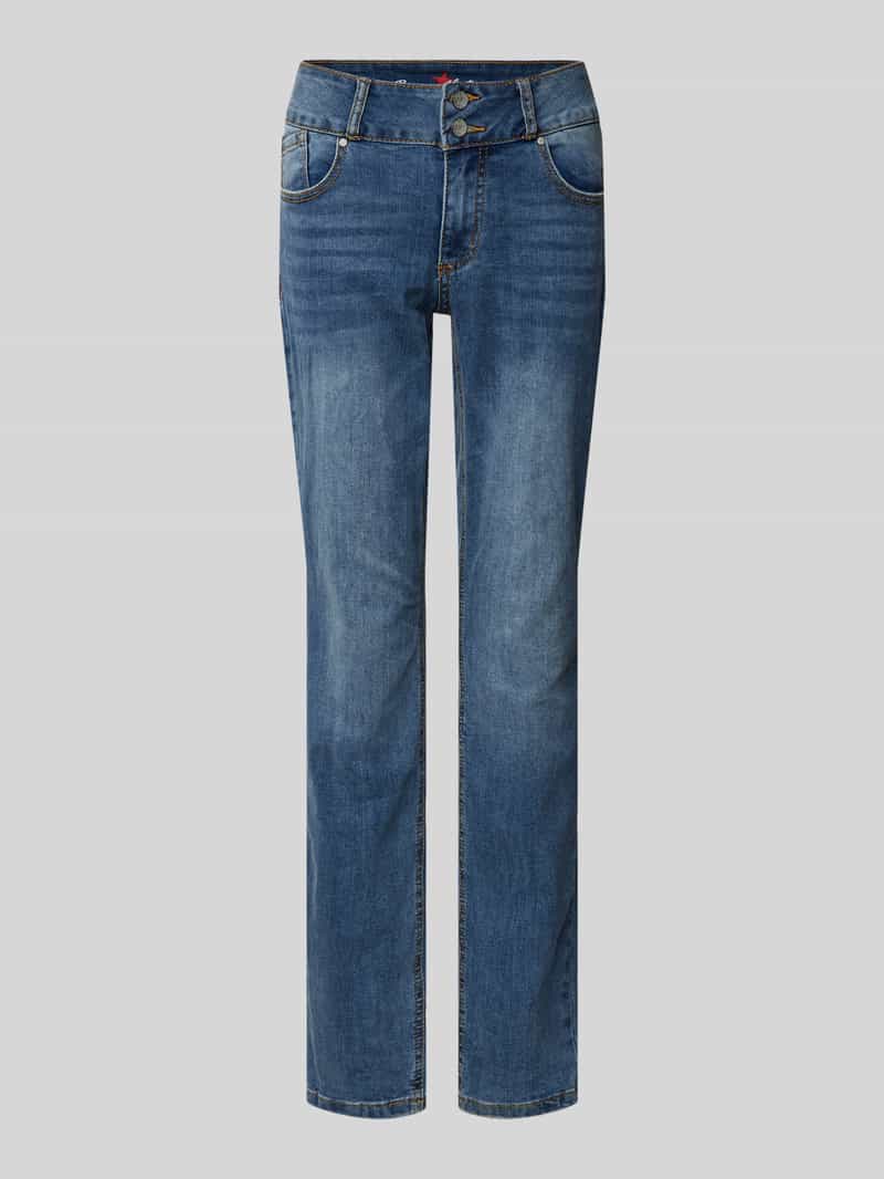 Buena Vista Straight fit jeans met labeldetails model 'Tummyless'