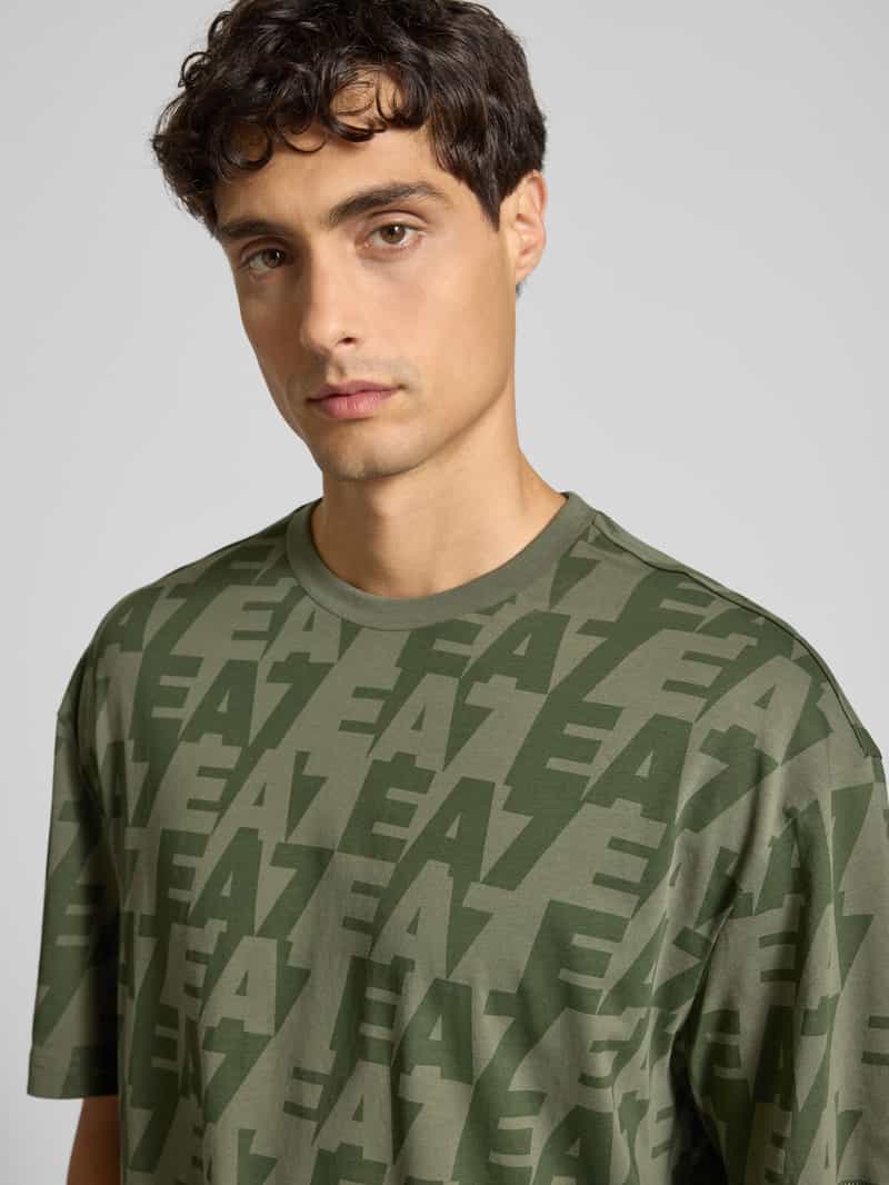 EA7 Emporio Armani T-shirt met all-over labelprint