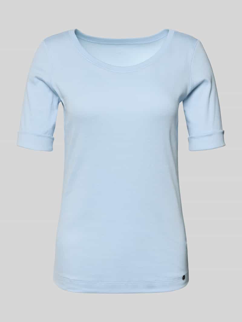 Marc Cain T-shirt met ronde hals en mouwen met opslag