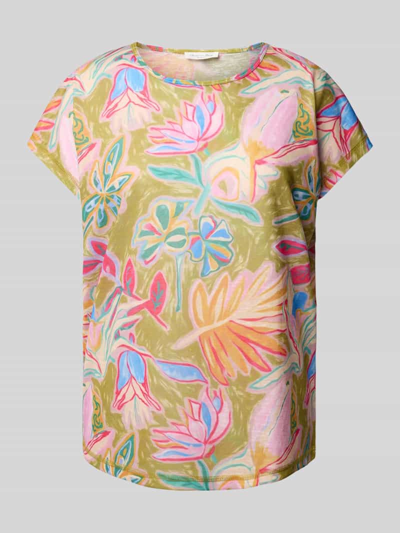 Christian Berg Woman T-shirt met geribde ronde hals