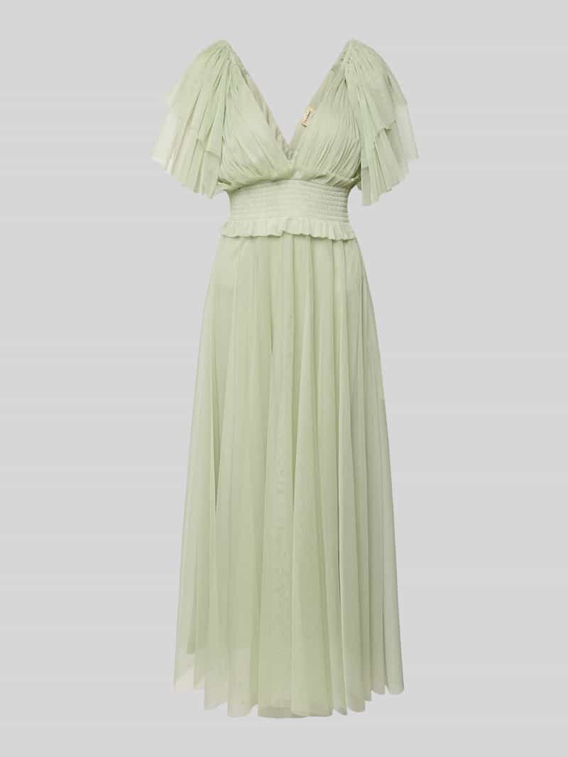 Lace & Beads Knielange cocktailjurk met V-hals