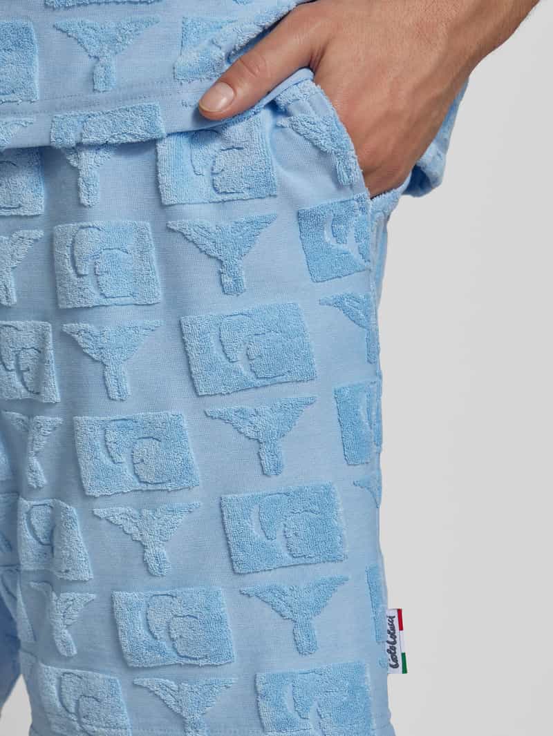 carlo colucci Regular fit sweatshorts met structuurmotief model 'BEACHWEAR'