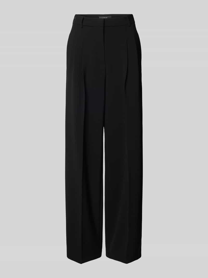 CAMBIO Wide leg stoffen broek met achterzakken