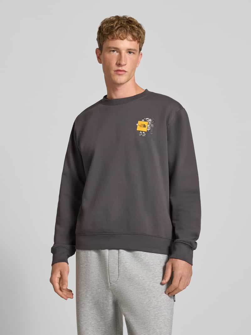 The North Face relaxed fit sweatshirt van katoenmix met labeldetail antraciet, foto 3
