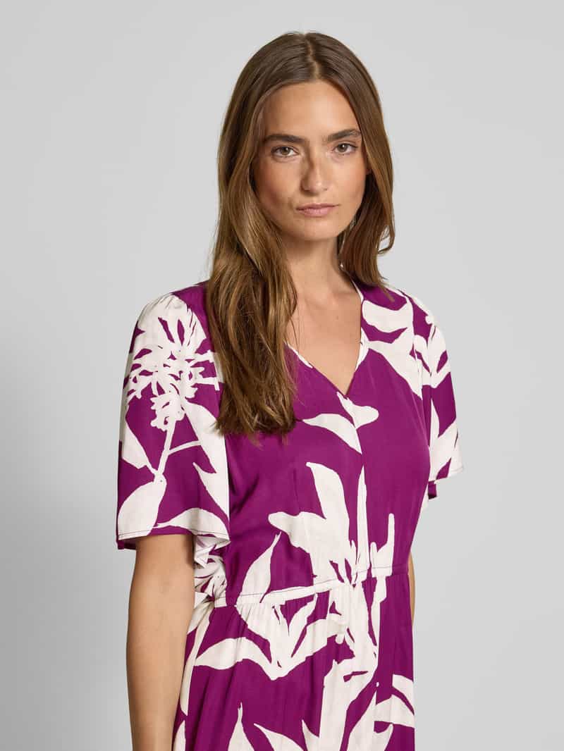 Marc O'Polo Uitlopende midi-jurk van soepel viscose-twill
