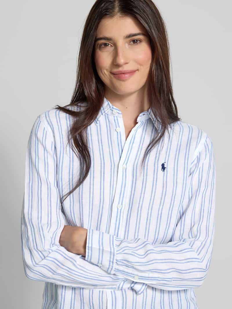 Polo Ralph Lauren Classic fit overhemdblouse van linnen met logostitching