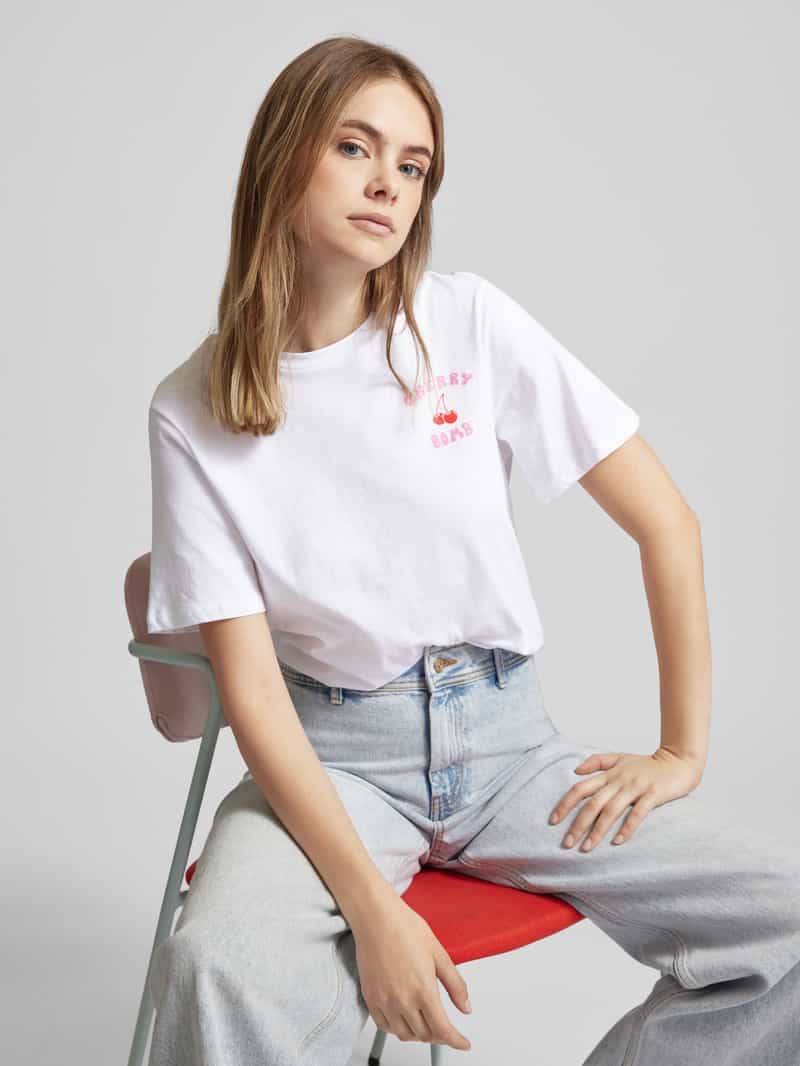 Pieces T-shirt met motiefprint