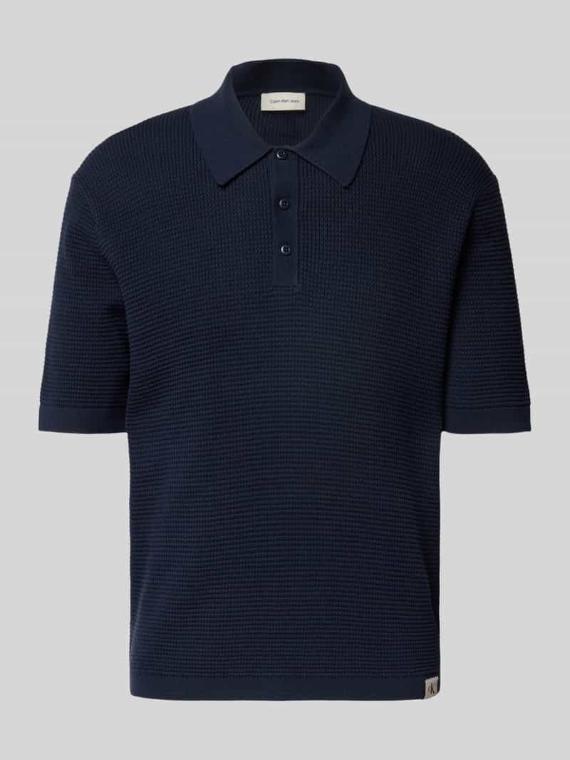 Calvin Klein Jeans Slim fit poloshirt in gebreide look
