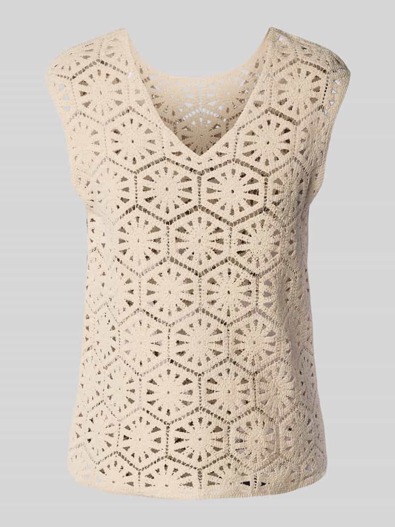 s.Oliver BLACK LABEL Regular fit gehaakte top van katoenmix