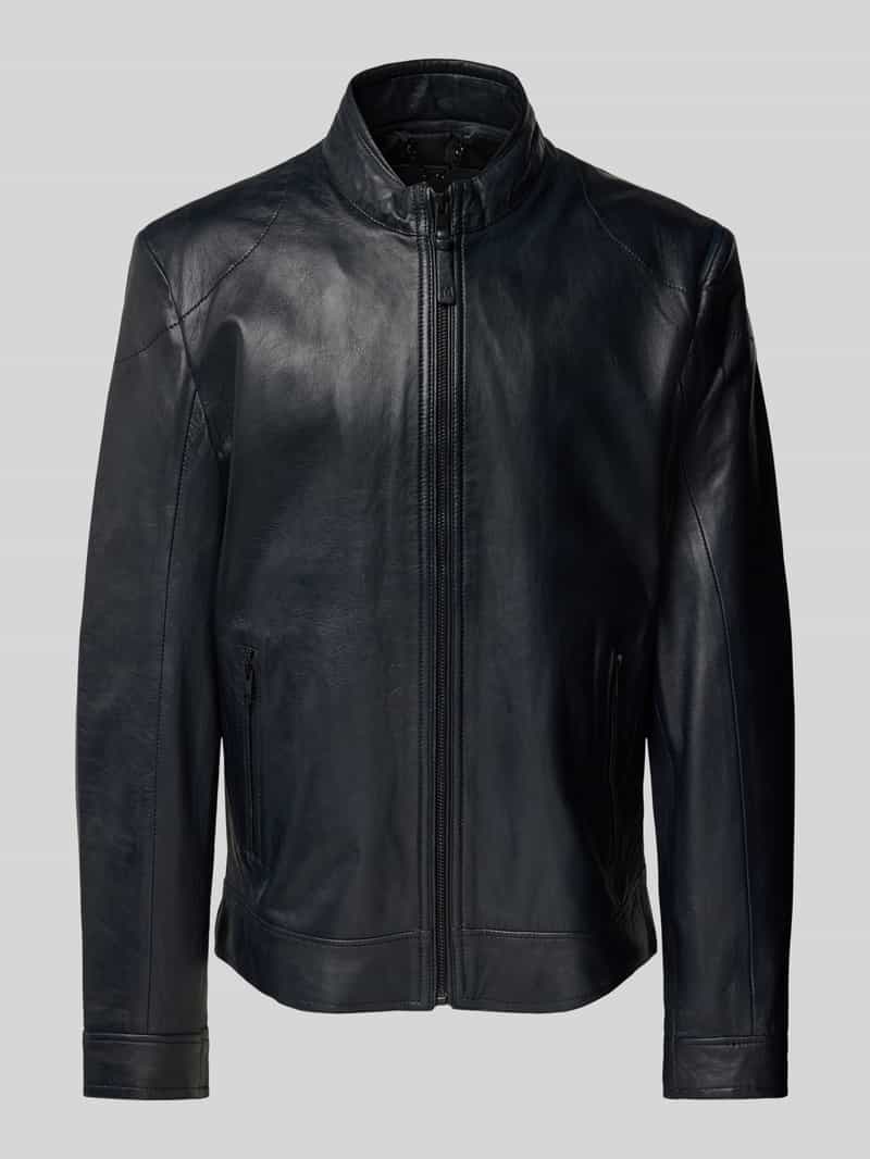 gipsy Regular fit leren jack met opstaande kraag model 'Taavi'