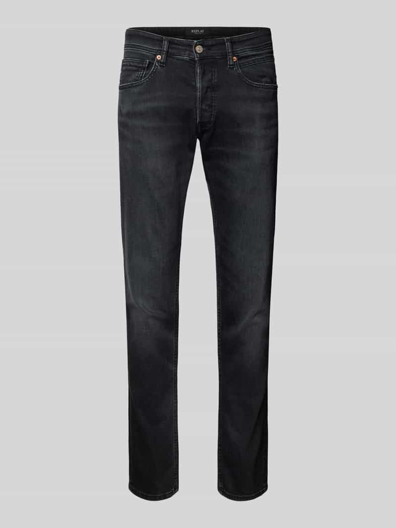 Replay Straight fit jeans met steekzakken model 'GROVER'