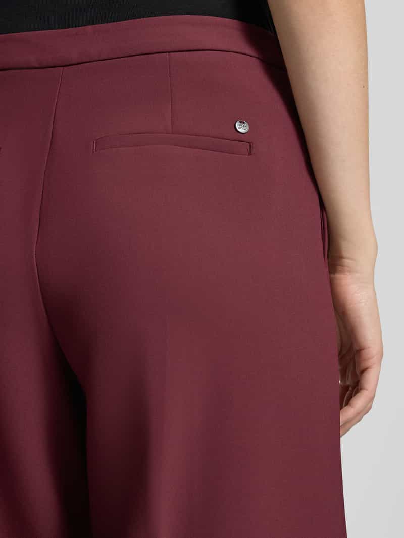 Mos Mosh wide fit broek met persplooien model 'Leya' bordeaux, foto 5