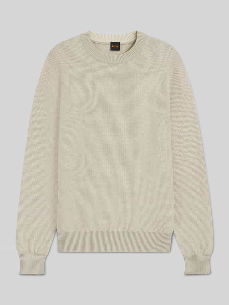 Boss Orange Regular fit gebreide pullover van een mix van katoen en kapok model 'KLAPOK'