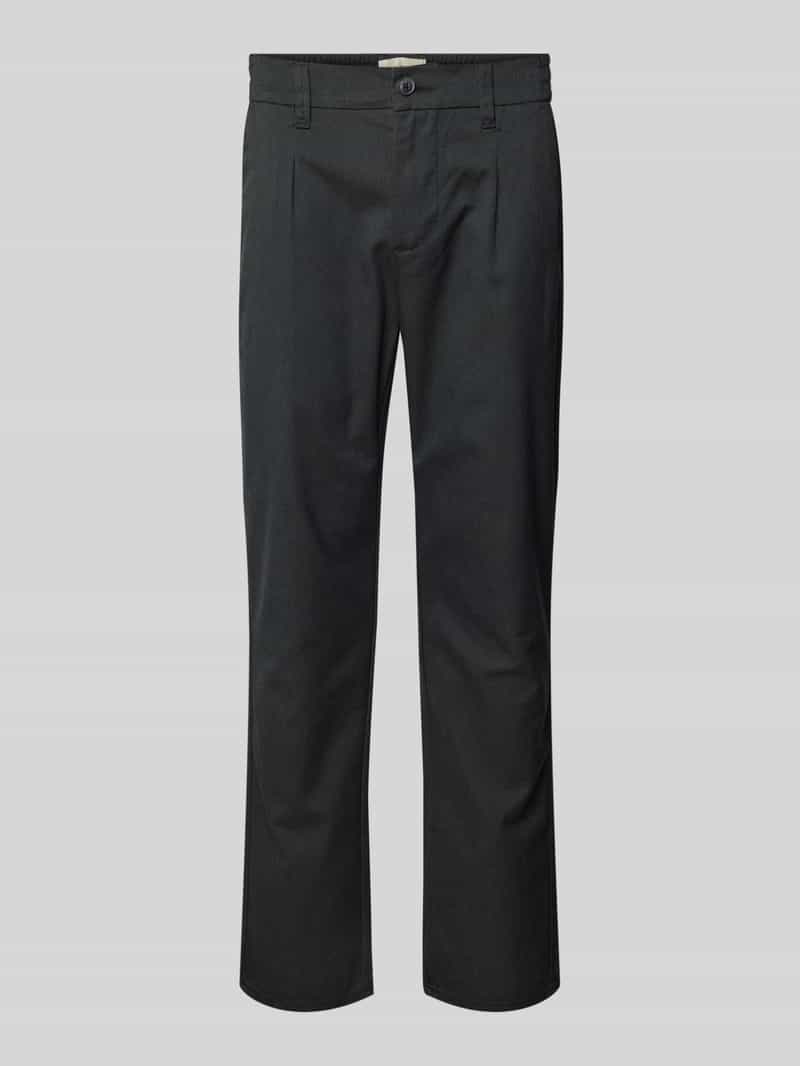 Blend Straight leg stoffen broek met bandplooien