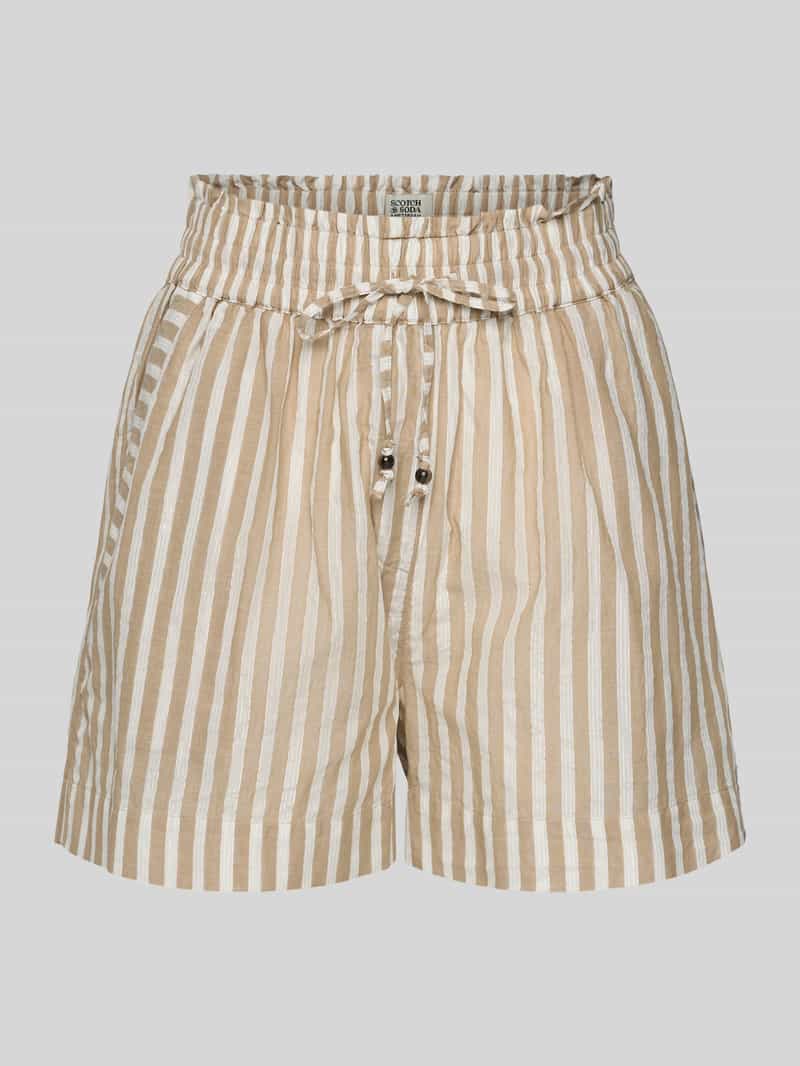 Scotch & Soda Relaxed fit korte broek met smokdetails