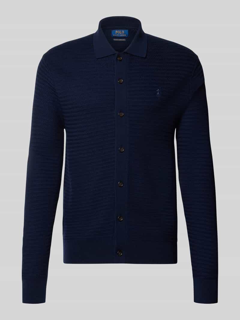 Regular fit gebreid jack van pure wol