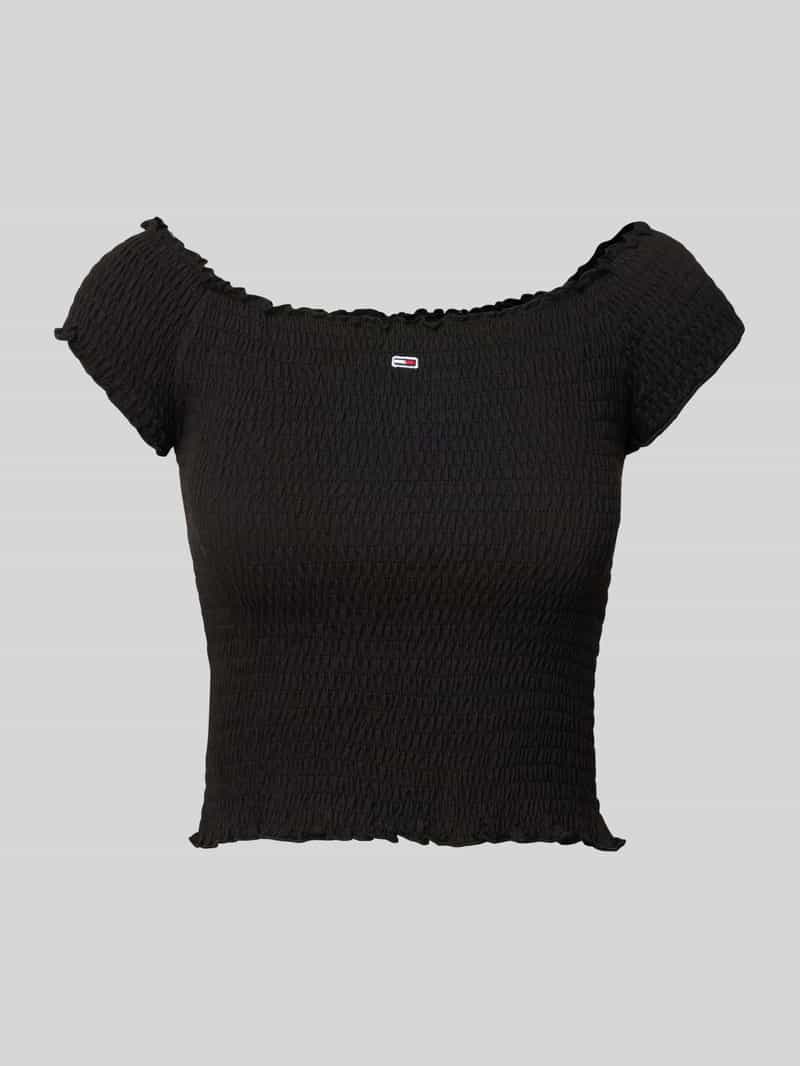 Tommy Jeans Slim fit korte top met gesmokte inzetten