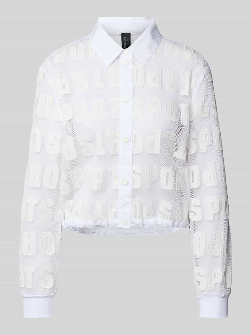 Marc Cain Semi-transparant blouson met drukknoopsluiting
